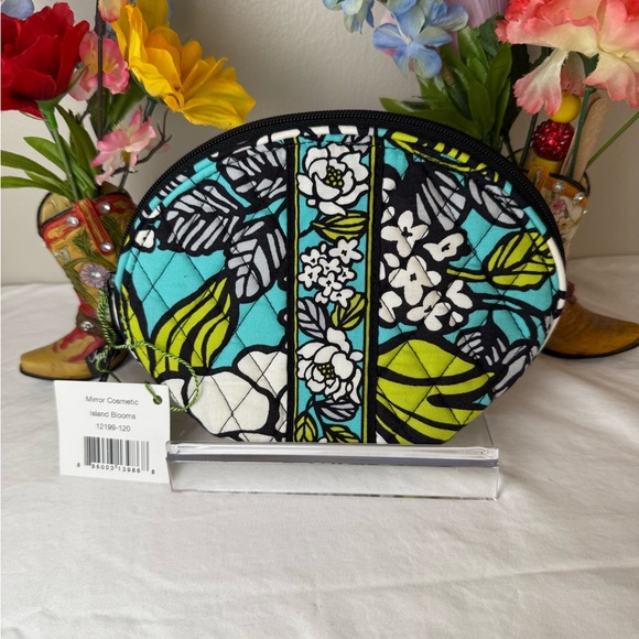 NWT Vera Bradley Island Blooms Mirror Cosmetic Bag Retired Travel Organizer Gift - Picture 1 of 8
